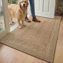 DEXI Jute Door Mat 36x60, Non Slip Doormat Indoor Entrance, Natural Beige