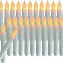 Xunhuimemory 12PCS 6.5" Warm Yellow Flameless LED Taper Candles, Battery Operated Hanging Taper Candles, Flicking Battery Candlesicks For Party Halloween Church Christmas Decor