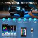 20 Pods Full Angle RGBW LED Rock Lights, 6500K Pure White RGB Rock Light for Semi Truck Jeeps Trailer Pickup Offroad Boat RV Underbody 12V Waterproof Neon Underglow Kit with APP/RF Control Sync Music