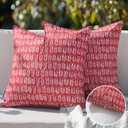 MIULEE Outdoor Pillows with Inserts Set of 2 Patio Waterproof Fade Resistant Fluffy Throw Pillows Decorative Garden Spring Natural Accent Leaves Cushion for Home Sofa Decor 18x18 Inch Red