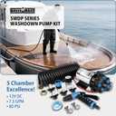 WASSERMANN 12V DC Washdown Pump Kit, 7.5GPM 80PSI, 5-Chamber Self-Priming Diaphragm Pump with Pressure Switch, Coiled Hose, Spray Nozzle for Boat Marine Yacht Freshwater Garden RV