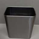 Cesun Small Bathroom Trash Can 2.1 Gallon Wastebasket, Modern Metal Garbage Can Office Waste Basket, Silver Stainless Steel Trash Bin for Bedroom, Home Office, Toilet, Rv, Near Desk, Under Sink