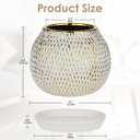 Ceramic Plant Pots for Plants Indoor 6.1 Inch Round Gold and White Flower Pot Gilded Decorative Planter with Drainage Hole and Saucer Modern Ceramic Pot for Succulents Orchids Cactus Herbs Home Decor, Medium