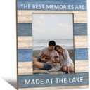 Lake House Gifts Picture Frame 5x7, Lake House Decor Photo Frame, Birthday Gifts for Lake Lover Women Men, The Best Memories are Made at the Lake Wooden Picture Photo Frames for Desk Home Room Decor