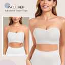 Strapless Bras for Women Non-Slip Padded Bandeau Bra Wireless Tube Top Bra Including Clear Straps (XXL)