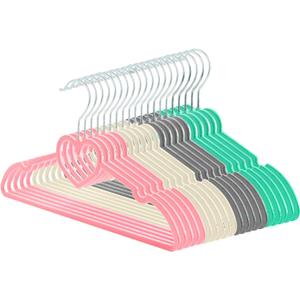 Velvet Hangers 20 Pack, 16" Non Slip Adult Hangers, Slim Clothes Hanger with 360 Degree Swivel Hook - Durable & Cute for Coats, Shirts, Dress (Mix Color)