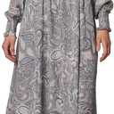 Laundry by Shelli Segal Women's Long Sleeve Midi Dress with Tie Belt (2, Grey Multi)