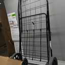 Whitmor Extra Large Utility Foldable Shopping Cart with Wheels, 100 Lb Capacity, Heavy Duty Grocery Cart with Steel Frame, Foam Handle, Rolling Collapsible Utility Trolley for Grocery, Laundry, Black
