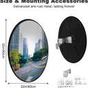 32" Convex Traffic Mirror, Outdoor Driveway Security Mirror, Blind Spot Safety Mirrors with Adjustable Fixing Bracket Mount, Extends View Parking Mirrors for Garage,Corner,Warehouses,Retail Stores