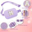 YOOLIFE Birthday Gifts for Girls Kids, Personalized Initial Small Crossbody Bags Fanny Packs for Teen Girl Kid Small Sling Bag Belt Bag for Girls Teen Girl Friend Kid Daughter Sister Gift (Blue K)