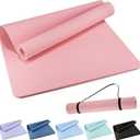 Extra Wide Yoga Mat 72" x 32", 6mm Non Slip TPE Exercise Mat with Carrying Strap, Large Workout Mat for Yoga, Pilates, Stretching, HIIT & Home Gym