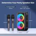 Bluetooth Speaker with 2 Wireless Microphones - Big Party Speaker for Adults Kids Karaoke with Lights - Portable Rechargeable Floorstanding Speakers Support TWS/AUX/USB/TF Card for Home Party Gift