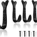 The Metal Magician Pack of 4 Fish Tail HANDFORGED Rustic Wrought Iron Hooks Vintage Old Country Iron Hanging Hooks Cottage Kitchen Hand Forged
