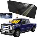 Upgraded Car Windshield Sun Shade Umbrella Car Shade Front Window Cover Umbrella Sunshade Umbrella brella Shield Shade for Automotive Truck MPV Te-s-l-a Model Interior Accessories(Large,59 * 32'')