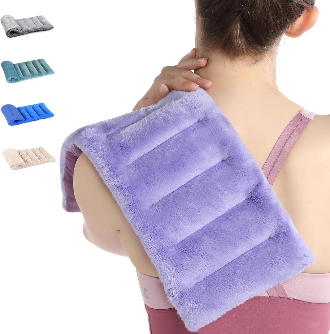 SuzziPad Microwave Heating Pad for Discomfort Reducing, 7x16 Microwavable Heated Pads, Muscle Ache, Soothing Fatigue for Neck and Shoulder, Bean Bag Moist Heat Pack, Warm Compress, 1.74lb, Purple