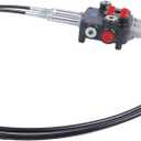 Solarhome Hydraulic Control Valve Kit,Cable Remote Control Valve Kit with 2 Spool Valve 80lpm/ 21gpm and 2 Cables Remote Joystick, 165.47 Cubic Inches