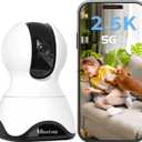 VIMTAG 2.5K Pet Camera Indoor with Phone App, 360 Dog Camera with Speaker, Indoor Cameras for Home Security, 5G/2.4G WiFi, Motion Tracking & AI Detection, 2-Way Audio, Night Vision, SD/Cloud Storage