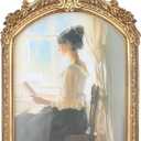 8x10 Inch Vintage Picture Frame, Elegant Antique Photo Frames with Glass Front, Sunlit Vintage Picture Frame, Photo Display, Tabletop Wall Hanging, Gift Ideas, Bronze Gold