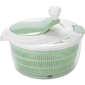 4.2L Salad Spinner, Efficient Lettuce Spinner with Dual Drainage Holes for Quick Drying - Green Salad dryer for Washing, Spinning, and Draining Greens, Fruits, and Vegetables