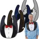 Zhanmai 4 Pcs Funny Large Adult Bibs Washable Dining Clothing Protectors for Women Men Eating Feeding (Classic Style), 40 x 60 cm