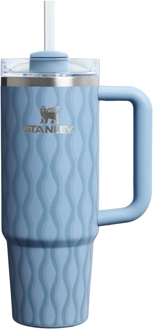 STANLEY Quencher H2.0 Tumbler with Handle and Straw 30 oz | Flowstate 3-Position Lid | Cup Holder Compatible for Travel | Insulated Stainless Steel Cup | BPA-Free | Slate Blue Drift