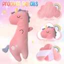 Lenwen 1 Pcs Seat Belt Pillow for Kids Cover for Boys Girls Seatbelt Cushion Pillow for Toddler Car Strap Covers for Travel Sleep Neck Head Support Pad(Pink,Unicorn)