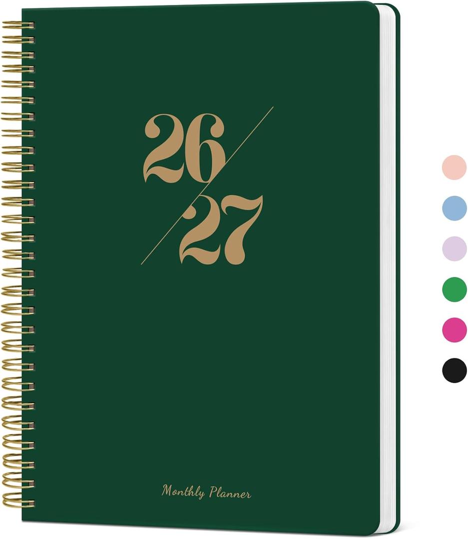 Monthly Planner 2026-2027, 2 Year Months Calendar Planner 2026-2027, Runs from January 2026 - Decembe 2027, 7" x 10", 24 Months, Perfect for School Office Home Planning - Dark Green