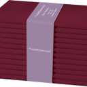 PurpleEssences Set of 12 Cloth Dinner Napkins 100% Cotton 18x18 Inch - Soft Durable Washable - Ideal for Farmhouse Party Spring Easter Summer - Perfect Everyday Use Table Linen - Burgundy