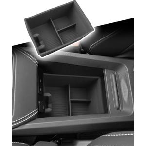 for 2025 2026 Ford Mustang Mach E Center Console Lower Storage Tray Silicone Bottom Organizer Insert for Armrest Compartment 2025 2026 Mache Facelift Models Interior Accessories