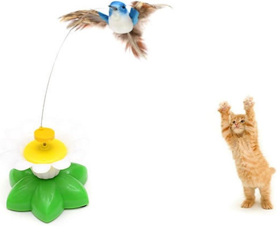 ZIYAN Bird Toy for Pet Cats, Funny Rotating Electric Flying Bird Interactive Toy with A Fastening Tape, Multicolor