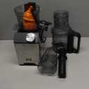 Cold Press Juicer, Wide Feed Chute Juicer Machines, Stainless Steel Slow Masticating Juicers Easy to Clean, Vegetables & Fruits Juice Extractor, High Juice Yield, Gray Knob