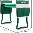 TomCare Upgraded Garden Kneeler Seat Widen Soft Kneeling Pad Garden Stools Garden Bench with 2 Large Tool Pouches Outdoor Foldable Gardening Gifts for Women Men Gardeners, Green