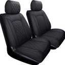 YIERTAI Seat Covers Compatible with Toyota Tundra for 2008-2025 Crewmax Double Cab SR5 Limited Platinum TRD Pro Truck Waterproof Leather Seat Covers (2 PCS Front only/Black)