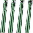 WORKPRO LED Pen Light, Aluminum Pen Flashlights, Pocket Flashlight with Clip for Inspection, Emergency, Everyday, 2AAA Batteries Include, Green(4-Pack)