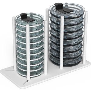 Adjustable Tumbler Lid Organizer - Holds up to 16 Lids, Disposable Cup and Lid Holder, Baby Bottle Drying Racks, Mason Jar Lids Holder,Clutter-Free Kitchen Cabinets,ABS Plastic