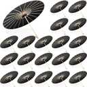 Sanwuta 20 Pcs 23.6'' Paper Parasol Umbrellas Chinese Japanese Oil Paper Parasols Handmade for Wedding Guest DIY Photo Props (Black)