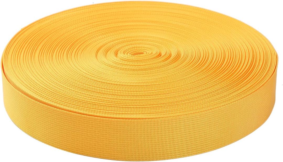 Heavy Duty Nylon Webbing - 1.5 Inch Nylon Strapping for Outdoor DIY Gear Repair, 1.5 Inch by 10, 25, or 50 Yards (10 Yard, 1.5'' Yellow)