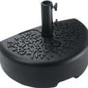 Sunnyglade 40 lb Half Moon Shaped Water Filled Umbrella Base Patio Umbrella Stand (Black)