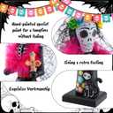 RattanView 2 Pcs Day of The Dead Nutcracker 14 Inch Mexican Fiesta Theme Party Figures Wooden Sugar Skull Nutcracker Decor for Holiday Tables Desktop Fireplace