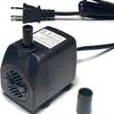 160GPH Ultra Quiet 600L/H 10W Submersible Water Pump with 3.9ft High Lift for Fountains, Hydroponics, Ponds, Aquariums, Fish Tank