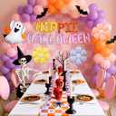 JeVenis Groovy Halloween Birthday Decorations Hippie Halloween Banner Garlands Groovy Ghoul Balloons for Retro Vintage Spooky Ghost Birthday Party Supplies (Orange1)