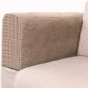 SEWACC 2 Pcs Couch Arm Covers Polyester - Slip Armchair Cover Armrest Cover for Chairs Sofa Stretch Armrest Covers Furniture Protector Washable Armchair Slipcovers (Light Brown)