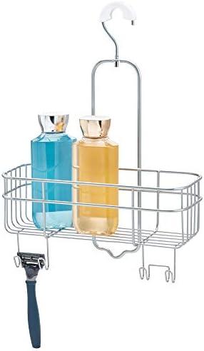 iDesign Euro Metal Hanging Bathroom Shower Caddy with Swivel Hook, Extra Space for Shampoo, Conditioner, Soap, Razors, Loofahs, Towels, 11" x 4.5" x 14.86", Silver