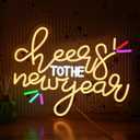 Cheers To The New Year Neon Sign USB Powered Colorful Happy New Year Led Light up Sign for Wall Decor Christmas New Year Eve Party Holiday16.5 * 12.6 In
