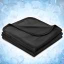PAVILIA Cooling Blanket for Hot Sleepers, Lightweight Summer Blanket for Bed, Cooling Chill Throw Blanket for Night Sweats Absorb Heat for Adult Kids on Warm Night, Black, 60x80inch, Twin
