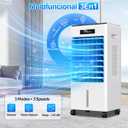 Portable Air Conditioners, 3-in-1 AC Cooling Fan 3 modes 3-Speed with Remote Control & 4 Ice Boxes, Evaporative Air Cooler with 8L Tank for 20H Cooling, for Home, Bedroom, Kitchen, Living Room (White)