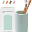 Fast-Drying Diatomite Toothbrush Holder - Bathroom Countertop Organizer Stand for Toothpaste, Makeup Brushes, Razors & Accessories (Mint)