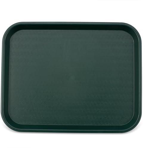 Carlisle FoodService Products Cafe Fast Food Cafeteria Tray with Patterned Surface for Cafeterias, Fast Food, And Dining Room, Plastic, 17.87 X 14 X 0.98 Inches, Forest Green