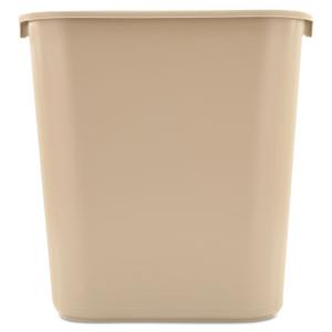 Rubbermaid Commercial Products Resin Wastebasket/Trash Can, 7-Gallon/28-Quart, Beige, Plastic, for Bedroom/Bathroom/Office, Fits Under Desk/Sink