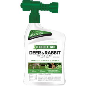 Liquid Fence Deer And Rabbit Repellent Concentrate 32 Ounces, Hose-End Sprayer